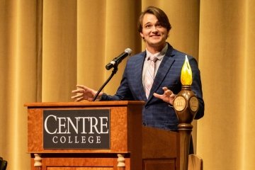 Weston Brown '23 spoke at the 2023 Honors Convocation