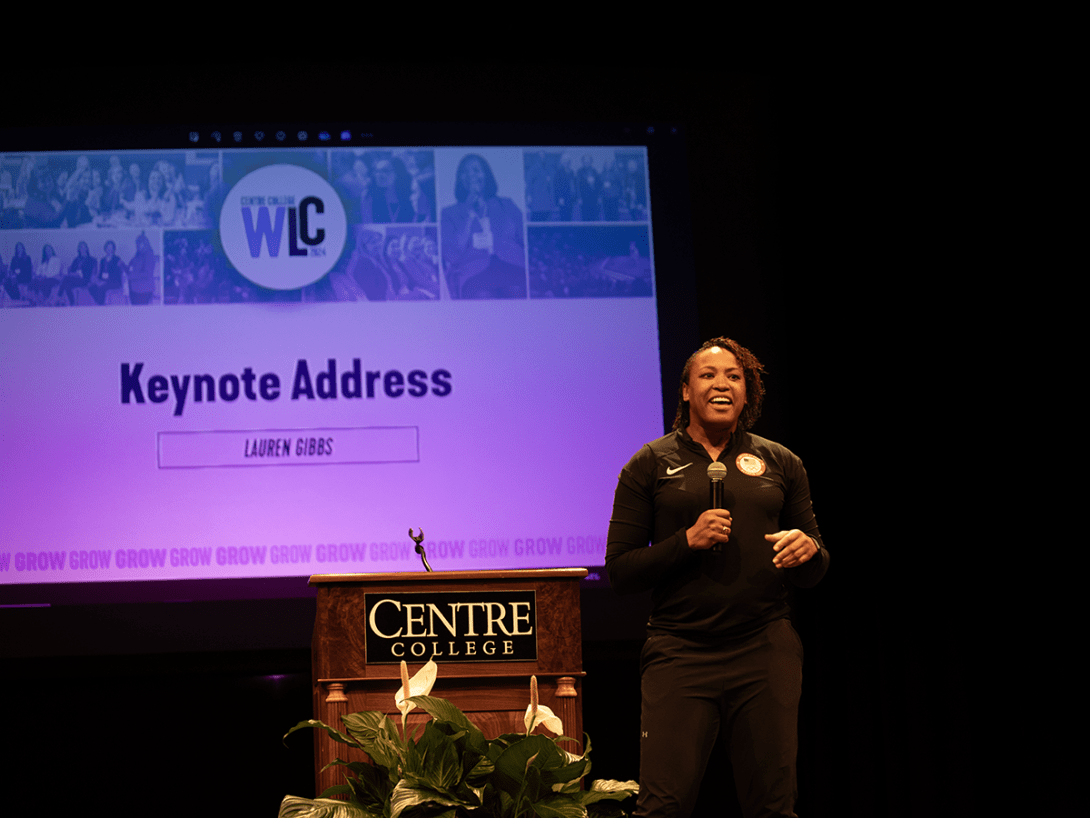 Olympic medalist Lauren Gibbs delivered the keynote address at the second annual Women's Leadership Conference in 2024.