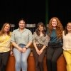 Five women post together in front of a stage following the annual RICE Convocation at Centre College.