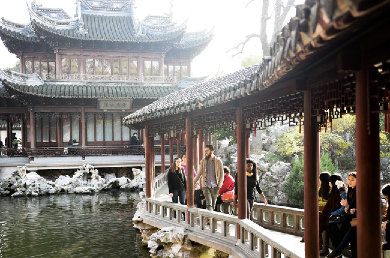 Centre students at the Yun garden in Shanghai