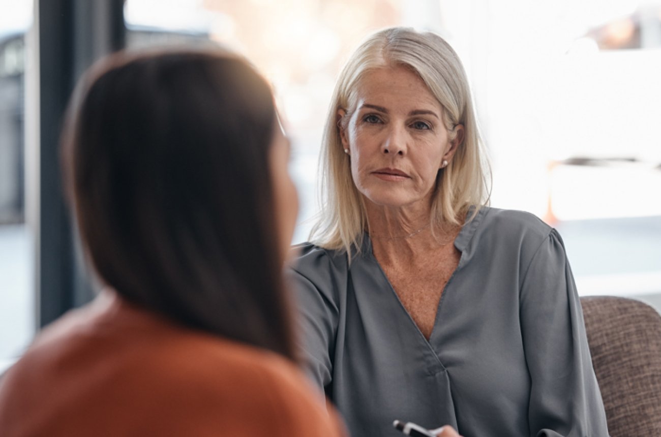 Counselor with patient