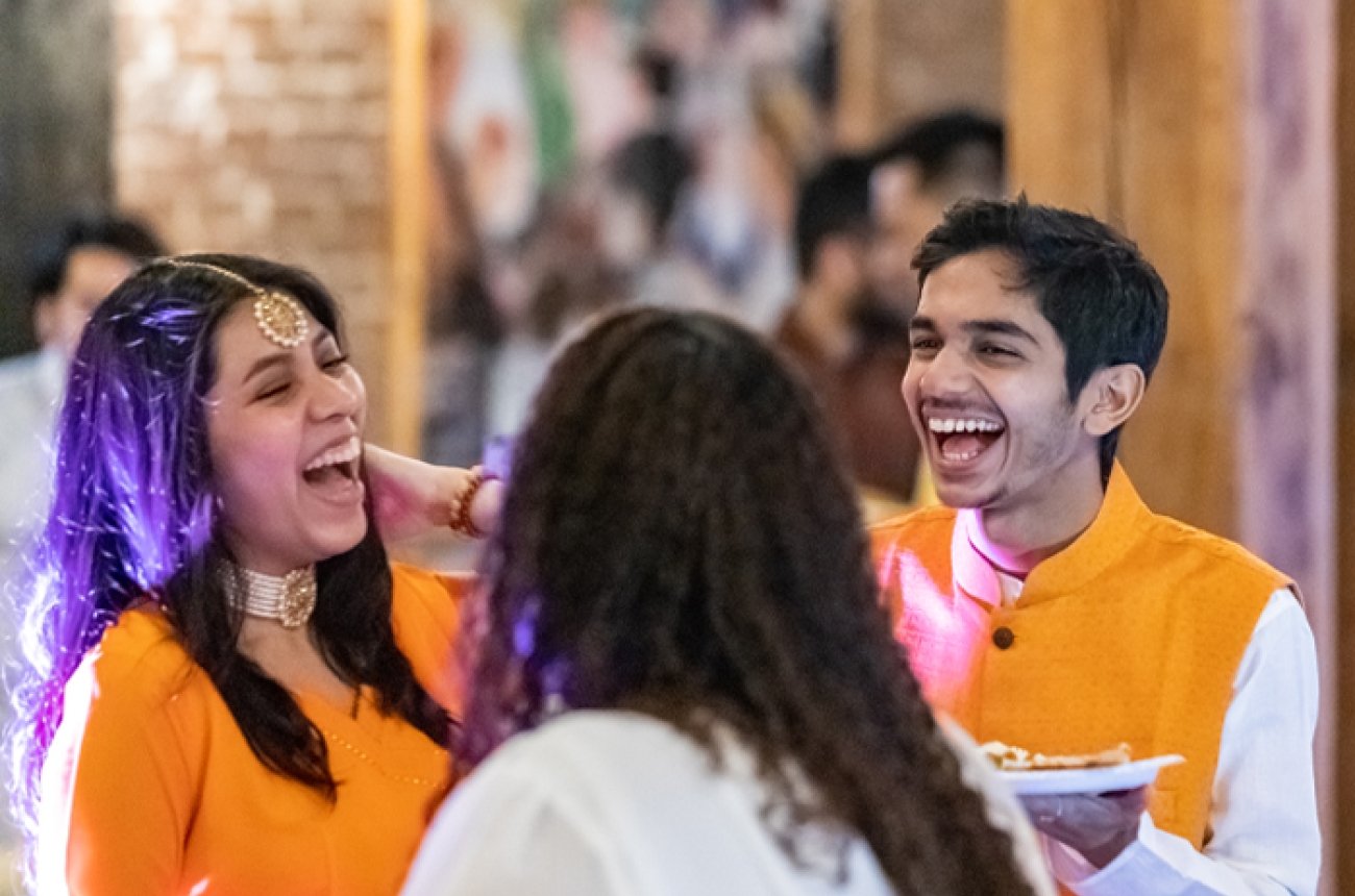 students having fun at multicultural ball
