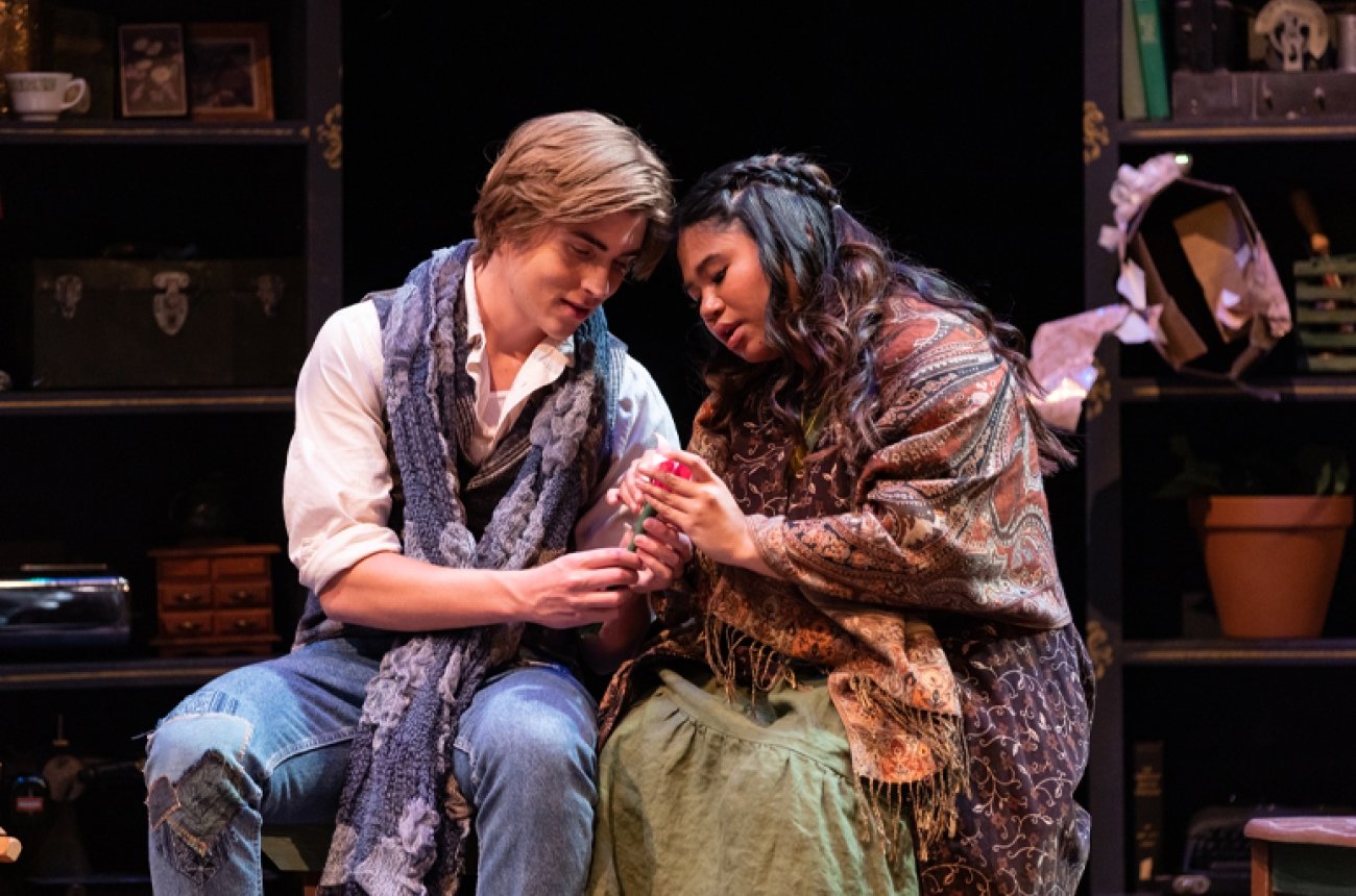 couple acting in a play at Centre