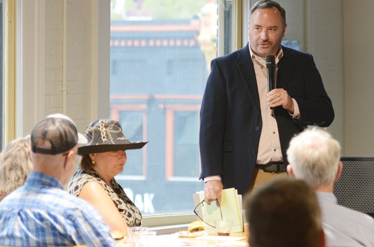 Faculty teaching class on bourbon at Centreworks