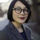 Person wearing glasses smiling