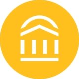 Gold circle with logo for student navigate