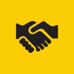 Graphic of two hands shaking