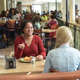 Students dining in Cowan