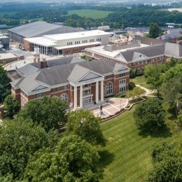 Aerial photo of the library