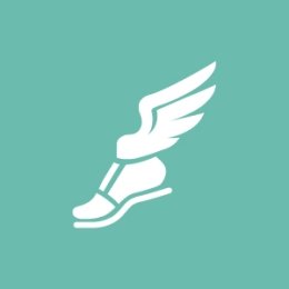 green and white winged-foot icon