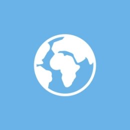 Blue and white globe icon