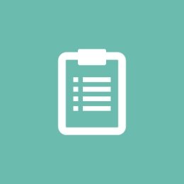 Green and white clipboard icon