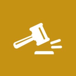 Icon of gavel hitting sound block