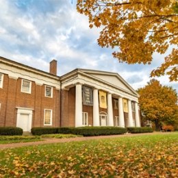 Fall trees with Old Centre in background