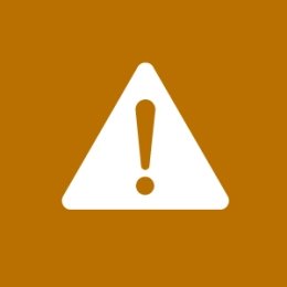 Orange back ground with a triangle with an exclamation point icon inside the triangle
