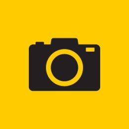 Gold background with a camera icon