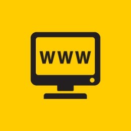 gold background with computer icon