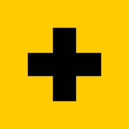 gold square with black plus sign icon