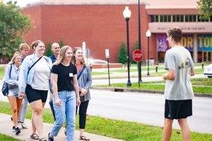 student giving prospective students tour