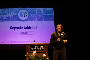 Olympic medalist Lauren Gibbs delivered the keynote address at the second annual Women's Leadership Conference in 2024.