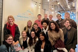 Professor Rick Axtell's course on poverty, hunger and the environment visited the offices of Kentucky Refugee Ministries, thanks in part to grant funding through the Office of Civic and Community Engagement.