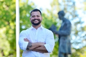 Matheus Marlisson poses for a photo on the Centre College campus.