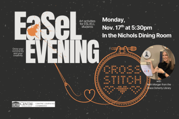 CLC EaSeL Evening event to learn how to cross stitch