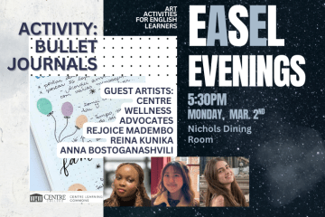 CLC EaSeL Evening event for bullet journaling with photos of student guest artists.