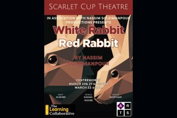 White Rabbit Red Rabbit event with date, locations, and performers