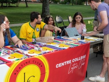 Centre students enjoying the student activities expo