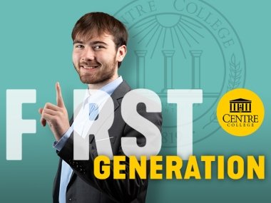 First-generation Centre student holding up one finger