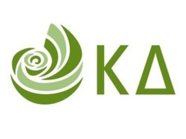Kappa Delta Greek letters next to the organization's symbolic Nautilus shell
