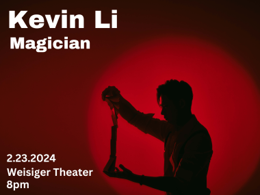 red and black image of Kevin Li shuffling cards