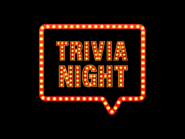 light-up marquee sign that says "Trivia Night"