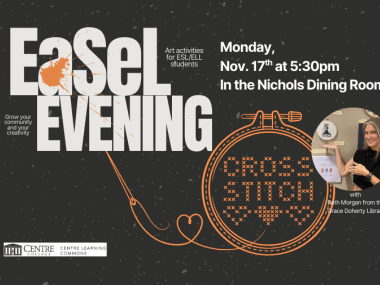 CLC EaSeL Evening event to learn how to cross stitch