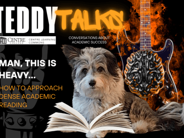 CLC Teddy Talk event about how to approach dense academic reading