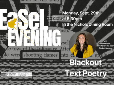 CLC EaSeL Evening event about blackout text poetry