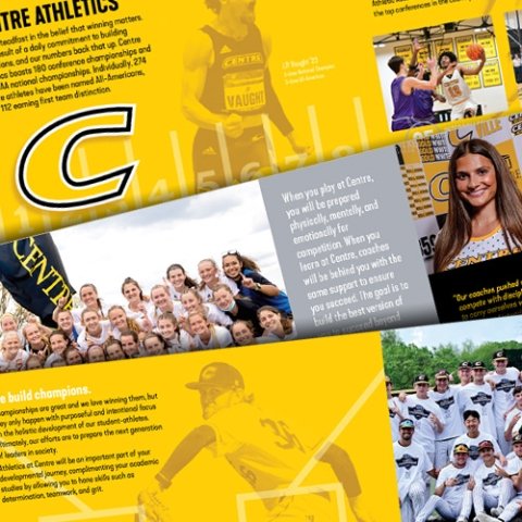 cropped image of the athletics brochure