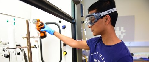 Student in chemical physics lab