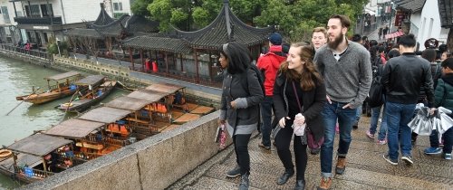 Students studying abroad in China