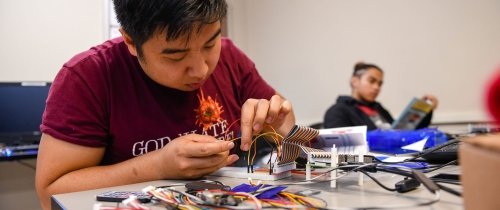 Computer Science students in computer lab