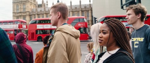 Students studying abroad in England