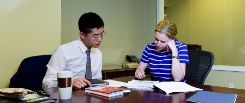 Centre student with a career partner