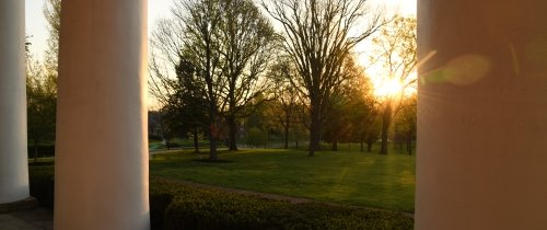 Sun rising from Old Centre Porch