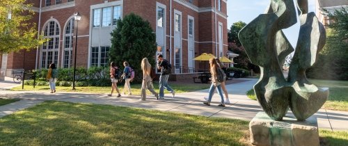 Students walk to class at Centre College.