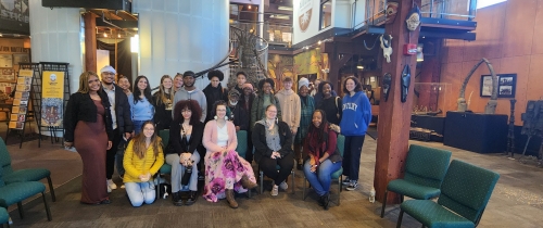 Kiyona Brewster's students pose together at Roots 101 African American Museum
