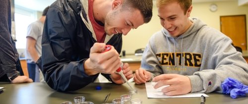 Students participating in science lab