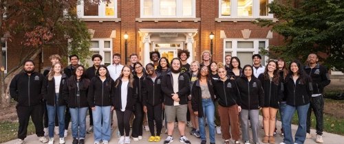 group of students facing photographer