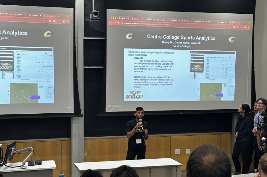Centre sports analytics students present at conference