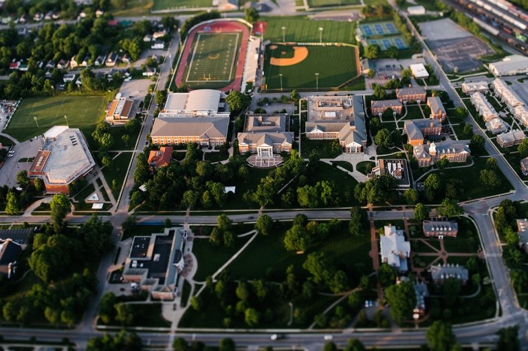 Aerial view of the Centre College campus